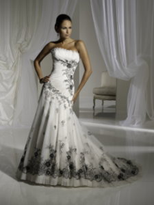 wedding dresses with black detail