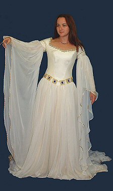 white medieval fairytale wedding gowns