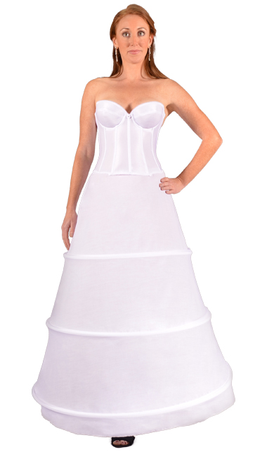 4 Bone Cotton Hoop Skirt Wedding Slip Bridal Petticoat made in USA 