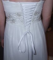 Corset lace up closure to wedding dress