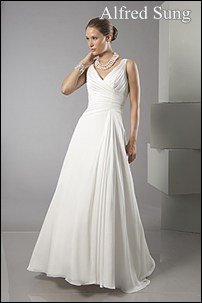 Alfred Sung A-line White Wedding dress