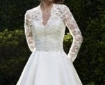 White lace long sleeved wedding gown