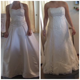 Two redesign wedding dress examples