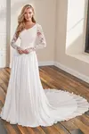 Here is a list of wedding dress designers who design modest wedding dresses.