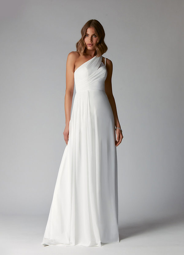 Azazie Zaile One shoulder wedding dress