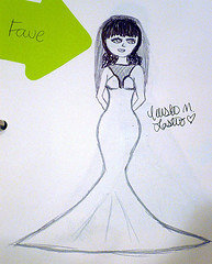 Design sketch of a wedding dress