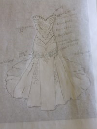 Wedding dress design sketch