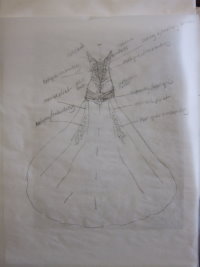 Draw a wedding dress design Draw a wedding dress design