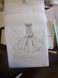 Draw a wedding dress design Draw a wedding dress design