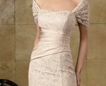 Champagne off the shoulder mother of bride dress