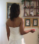 Bride at alterations fitting Bride at alterations fitting