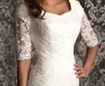 Wedding dress with three quarter sleeves