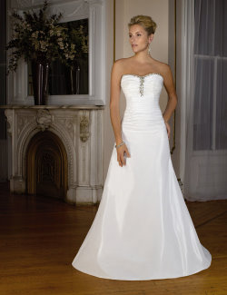 White Strapless Bridal Gown