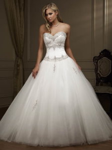 Dropped waist ball gown wedding dress