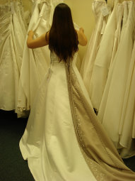 Bride wedding dress shopping