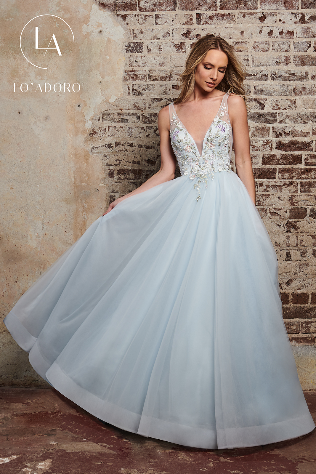 Marys Bridal Ice Blue Wedding dress Style M645